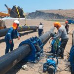 Cambio de línea de pescado de tubería HDPE Ø 400mm